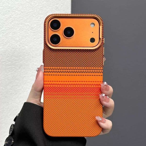 Colorful Carbon Relief Magnetic Case for iPhone 17 Pro Max Camera Lens Protection Hard PC Phone Cover Fashion Korean Style Shell 26L0326