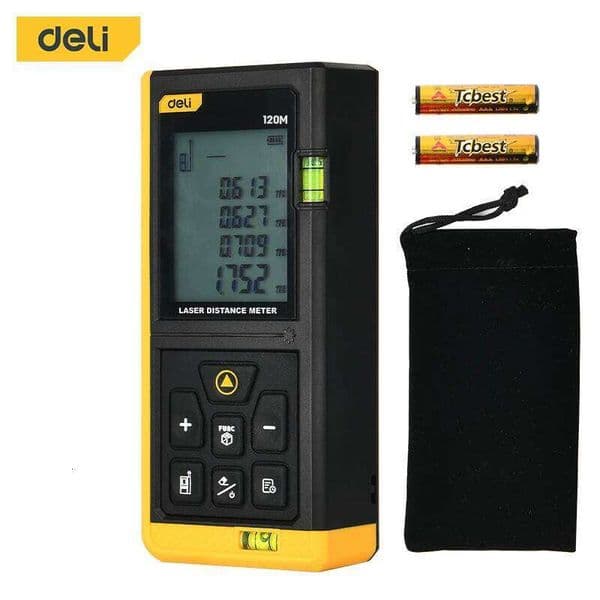 Deli Laser Distance Measure, 120m Maximum Measurement, 30 Sets of Numbers Storage, Data Accuracy Up To 3mm 26H0326
