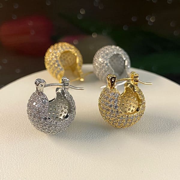 Korean Fashion Personality Small Basket Bead Elegant Temperament Simple Ladies' Festival Earrings Versatile Irregular Geometric Earrings Jewelry