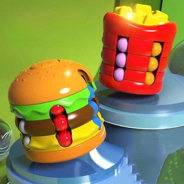 Kids Magic Cube Rotating Bean Adults Fingertip Fidget Stress Relief Creative Puzzle Game Toys for Children Z260326