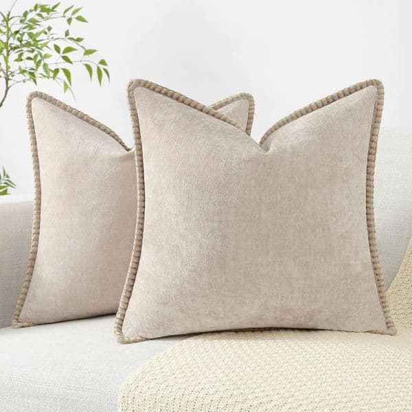 Chenille Soft Spring Throw Pillow Covers Velvet Pillowcase Farmhouse Cushion Cover for Home Sofa Living Room Bed Decor 260325