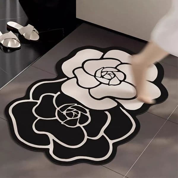 Designer Luxury Diatomaceous Earth Non-Slip Shower Quick Drying Absorbent Bath Mats h For Bathroom Classic Print Retro Yoyer Floor Mat Home Decoration Rose Fre 007