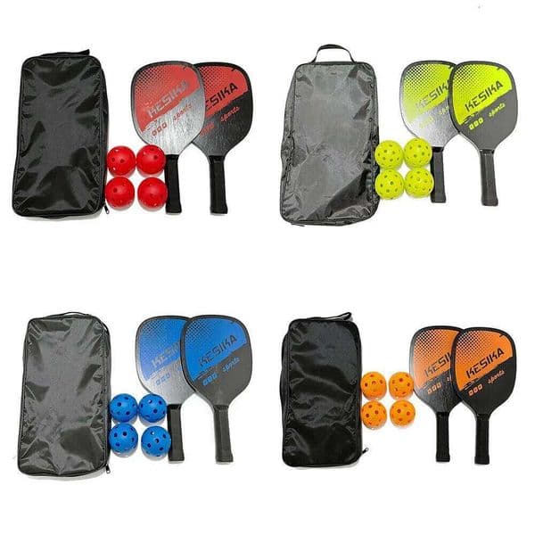 2pcs Pickle Paddles Rackets + 4 Balls Lightweight Outdoor Indoor Sports Racquet 26H0326