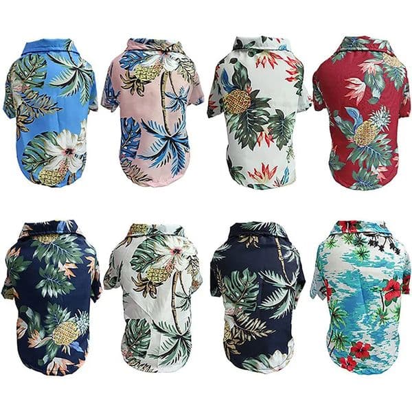 Hawaiian Style Puppy Clothes for Small Medium Dogs T-shirt Pet Clothing French Bulldog Vest Pets Outfits Chihuahua Costumes 260325BJ