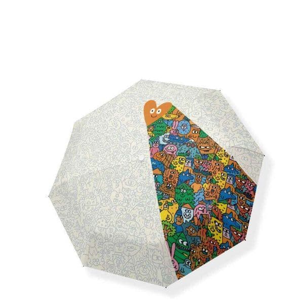 Urban Art Graffiti Digital Print Umbrella - Auto Open Close UPF 50+ Sun Parasol, Black Lining UV/Heat Block, Portable Folding 26L0326