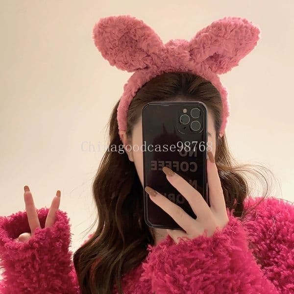 Thick Plush Easter Bangs, Bunny Ears, Face Wash, Headwear, Feminine Makeup, Pressure Hair, Anti Slip Headband, Bow Tie