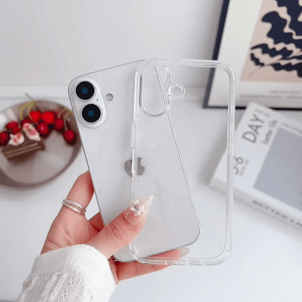 Transparent Clear Shockproof Acrylic Case For iPhone 17 Air 16 15 14 13 12 11 Pro XS Max X XR 7 8 16 Plus SE Silicone Bumper Clear Hard Cover