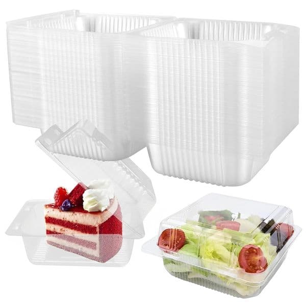 100Pcs Cake Slice Boxes Square Cheesecake Cupcake Container with Lid Triangle Pie Holders For Bakery Party Wedding 260325