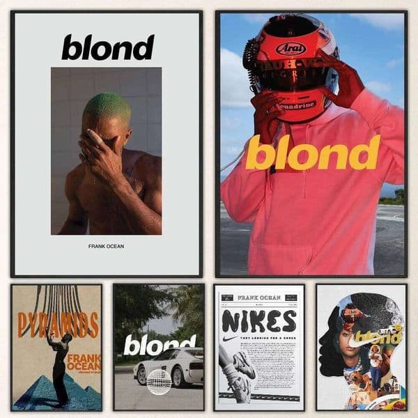 1pc A-Frank Ocean Blond Poster Self-adhesive Art Waterproof Paper Sticker Coffee House Bar Room Wall Decor 26L0326