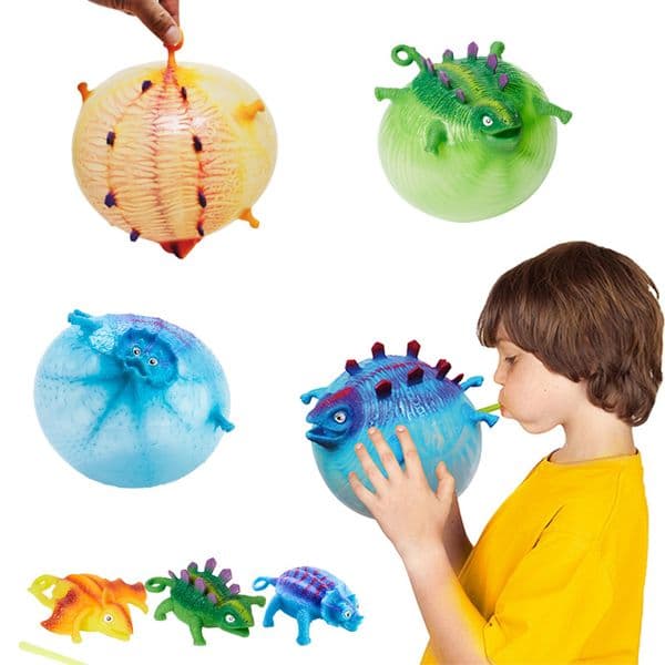 New Unique Toy TPR Blowing Dinosaur Ball Children's Toy Promotion Gift Stress Relief Ball Toy Funny Blowing Animal Balloon Fast shipping By Air