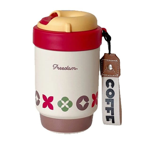 Insulated Cup Ceramic Liner Mini Dual Use 316 Stainless Steel Coffee Cup With Bright Color Printed Wrap Around Student Gift Cup