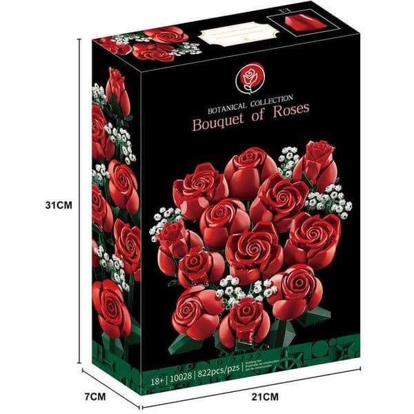 2026 New Building Blocks 520 Full Sky Stars Eternal Rose Flower Valentine's Day Gift Bouquet Assembly Toy Toys