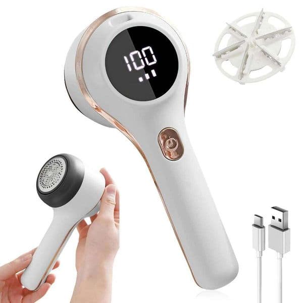 Rechargeable Remover Trimmer Fabric Shaver for Sweater Defuzzer Remove Fuzz Lint Balls Pills Bobbles from Clothes Furniture 26W0327