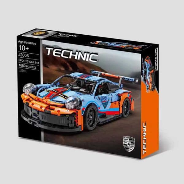 Building block 911 Gulf Oil Blue 110 assembly building block sports car model car boy toy W260327