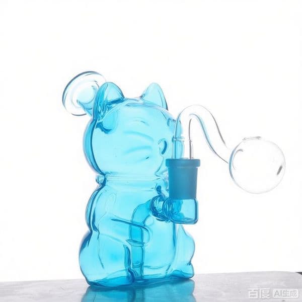Creative Colorful Thick Glass oil burner Bong Hookah Shisha Smoking Waterpipe Bubbler Pipes Filter Herb Tobacco Bowl Portable Cat Stand Cigarette Holder