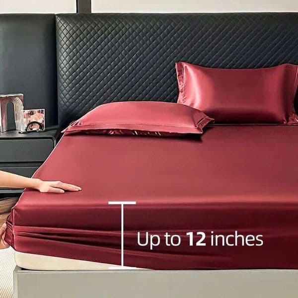 New Satin Fitted US Style Rayon Mattress Cover Elastic Band Bed Sheet Twin Full Queen King No Pillowcase Beddings 26H0327