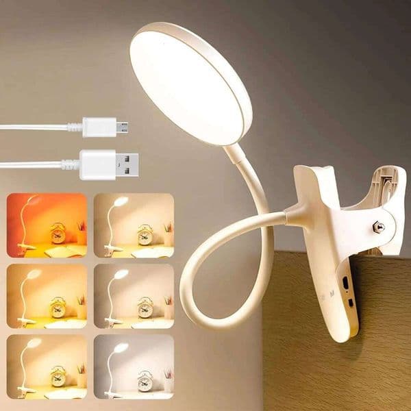 Dimmable Reading in Bed Stepless Brightness Eye Protect Book Light Rechargeable Clip on light 26L0327