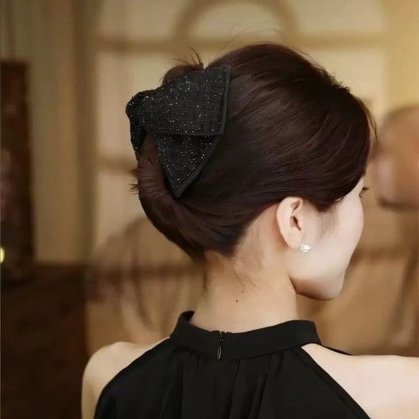 Retro Temperament Diamond Grid Triangle Clip Hair Accessory For Women 260324