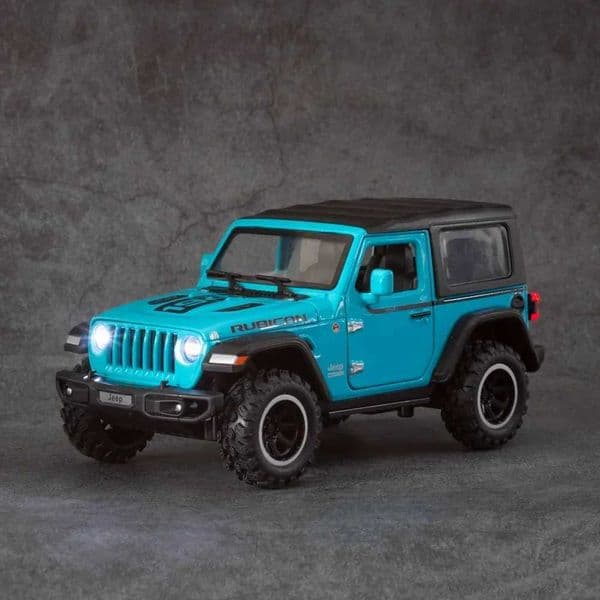 132 Jeep Wrangler Rubicon 1941 Off-Road Diecast Metal Alloy Model car Pull Back Sound Light Car Children Gift Collection A417 R251209