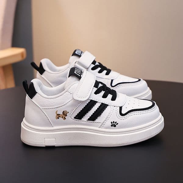 Kids White Sneakers for Girls Cute Dachshund Dog Embroidery Casual Shoes Non-Slip Breathable Toddler Walking Sneakers or School Daily Wear Shipping size 26-37
