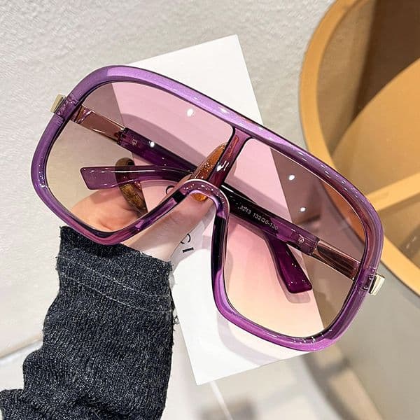Free Shipping High Value Purple Shield Sunglasses for Women Cute Style UV Protection for Beach Holiday Outfits