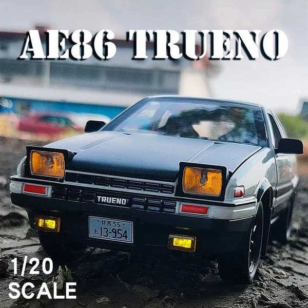 Initial D Large 120 Toyota AE86 Metal Model Car Diecast Vehicle Simulation Sound Light Miniature Car Toys For Children Gifts R251209