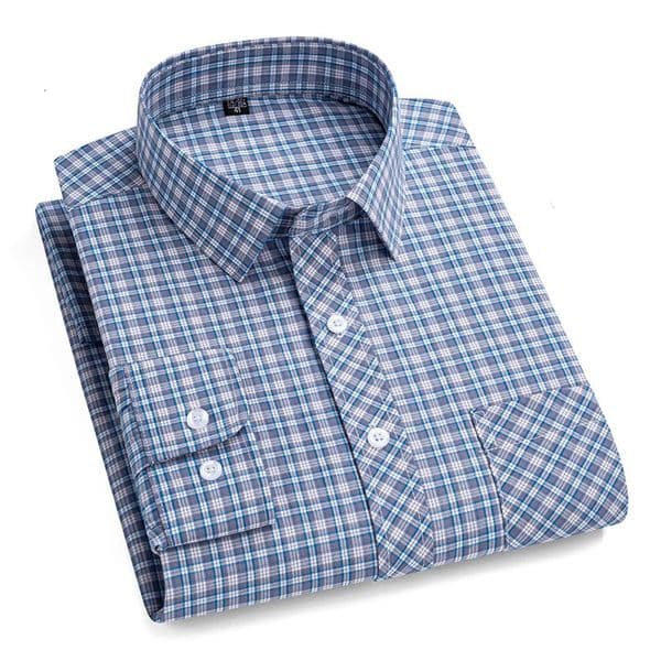 2024 Mens Plaid Shirts Long Sleeve Cotton Checked Shirt Formal Fashion Thin Soft Classic Basic Casual Male Clothing 6XL 5XL 260326