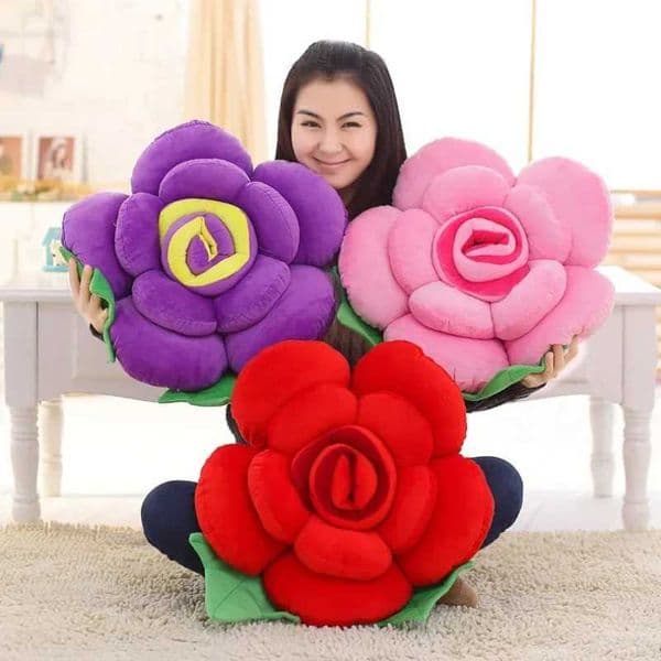 Large Rose Shaped Pillow Large Sofa Cushion Car Interior Cushion Plush Toys Wedding Party Supplies Flower Cushion Home Decor R251210