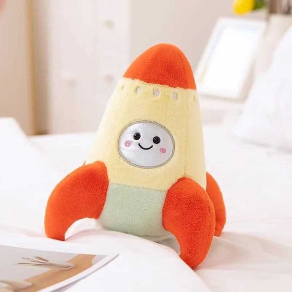 Simulation Spaceship Rocket Doll Plush Toy 18/27 Cm Handmade Cartoon Anime Cute Pillow Cushion Childrens Birthday Decoration R251210
