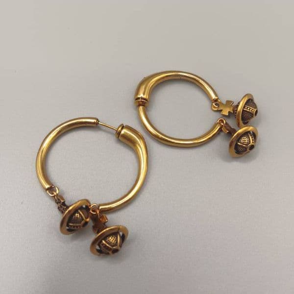 Real pictures West Wood Stud Designer Earrings Fashion Women Jewelry Planet Earing Metal Pearl Saturn Gold Earring without box