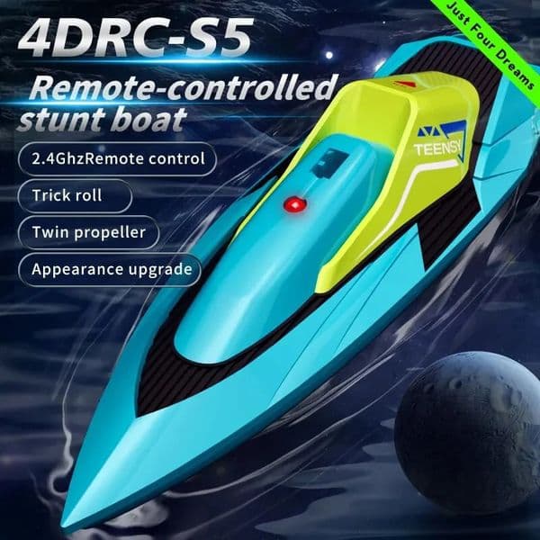 24G Mini RC Boat 10kmh High Speed Boat Radio Remote Controlled Ship Dual Motor Electric Racing Speedboat Summer Water Pool Toy 260327