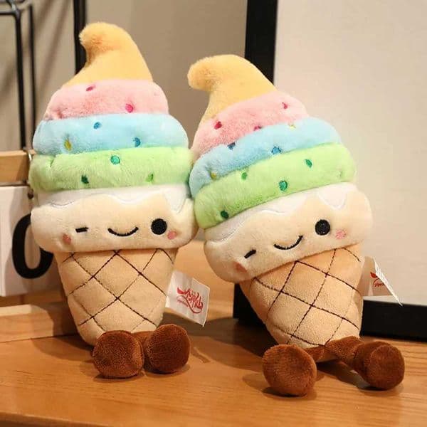 Kawaii Summer Rainbow Ice Plush Toy Movie Stuffed Animal Food Series Doll Cute Baby Sleeping Companion Girls Birthday Gift R251210