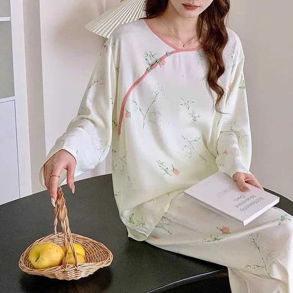 Fashion Pajamas For Women Spring Fall Cotton Home Clothes Chinese Style Two-piece Set Long Sleeve Pant Pyjamas Femme Suit C260327
