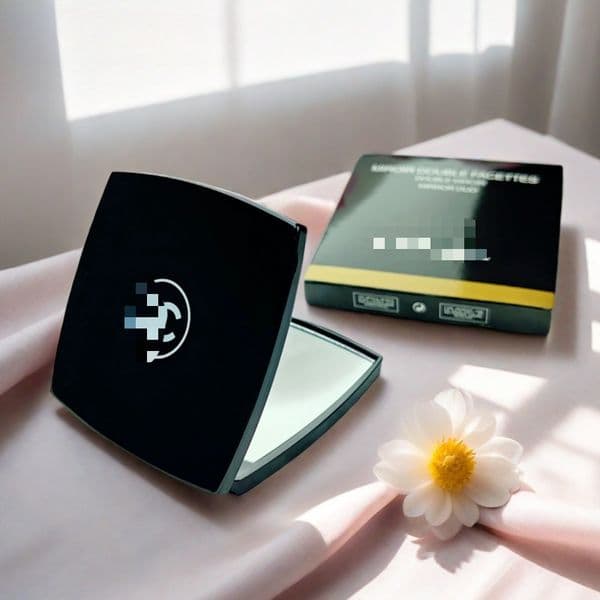 2026 cologne Luxury Black Square Compact With perfume Velvet Pouch Double Sided Portable Makeup Mirror Gift Free Shipping