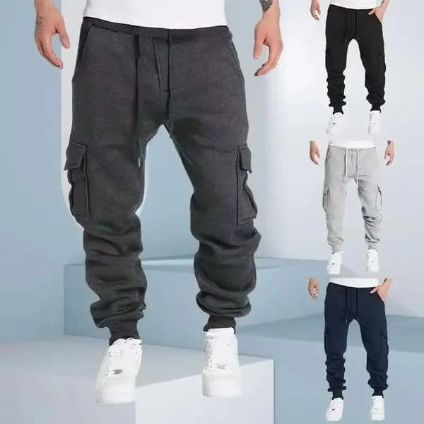 Mens Cargo Pants autumn and winter Warm pants Outdoor Casual Sweatpants Running mountaineering Multi-pocket Baggy Trousers 260326BJ