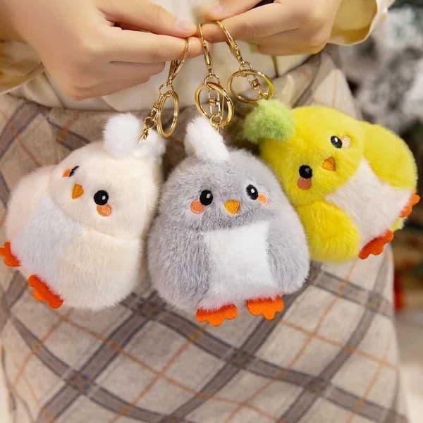 13CM Cute Seven Colors Chick Plush Pendant Toys Soft Stuffed Animal Doll Mini Chick Keychain Bag Decoration Small Gifts R251210