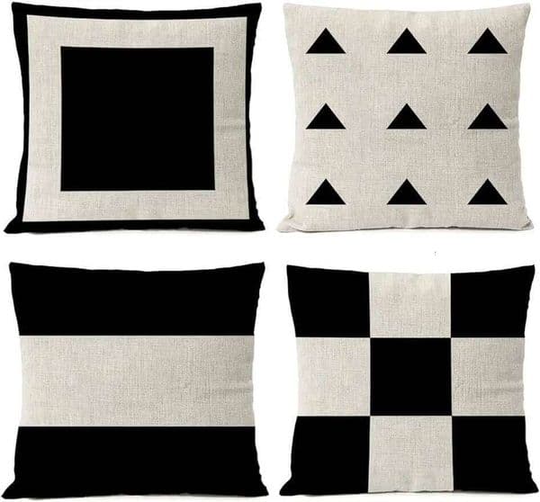 Black geometric linen cover, office home dcor sofa Pillow Casecase, cushion cover 45x45 26L0327 Pillow Case