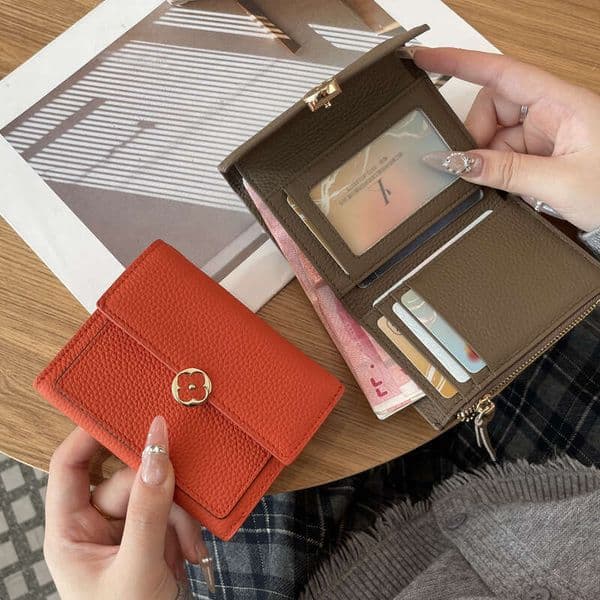 Genuine Leather for Women, Short Style, New Model, Compact and Exquisite, High-End Coin Purse, Multi-Card Slots, Large Capacity Wallet