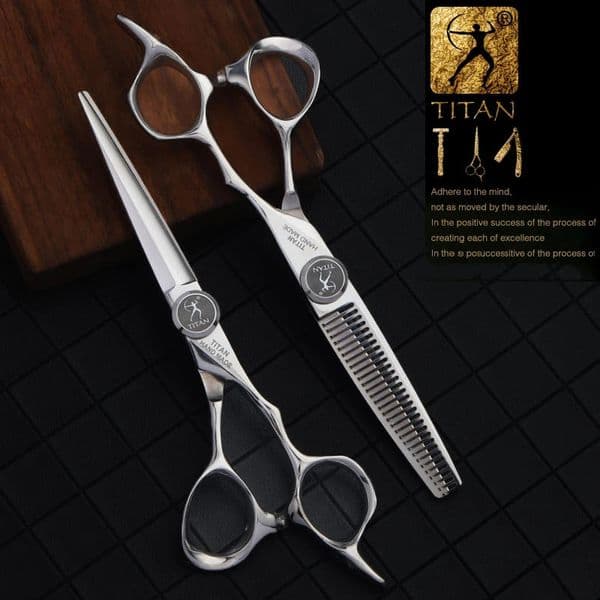 TITAN professional hairdresser scissors barber hairdressing hair cutting thinning set of 55 60inch japan440c steel 260327