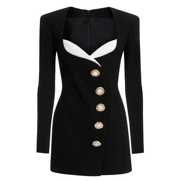 2026 autumn and winter new designer fashion F8 women's slim fit long sleeved commuting jacket dress