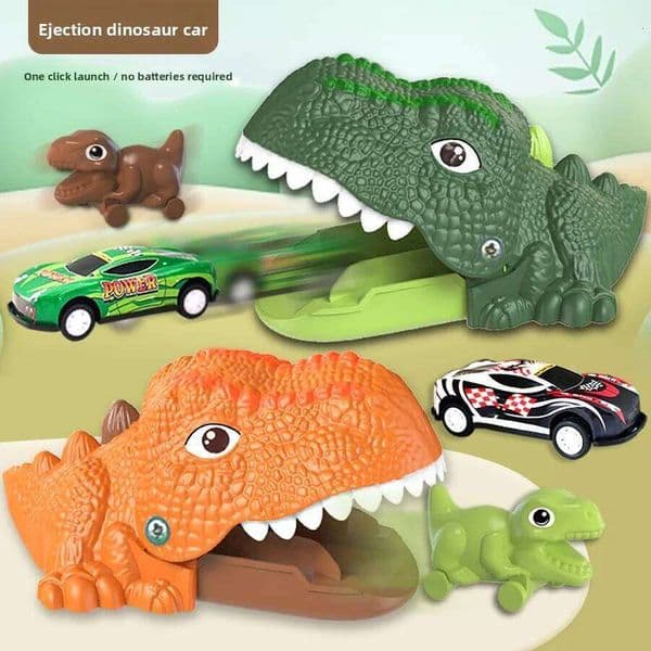 Children's Tunnel Catapult Eject Features Dinosaur Model Ejection Shot Car Friction Toy Vehicle