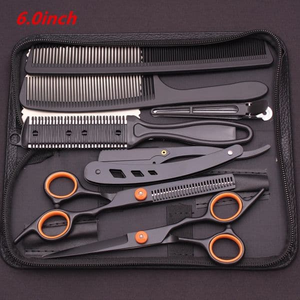 60Hair Scissors Stainless Cutting Shears Thinning Hairdressing Haircut Comb Razors Set Salon Barber Home Drop C1001 260327