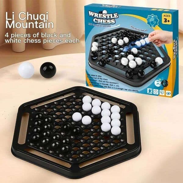 Push hard Chess Set - Family Interactive Logic Children's Strategy Train Black White Board Game for Parent-Child Engagement