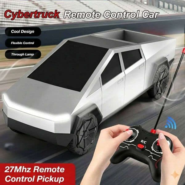 1:24 RC Pickup Truck 4WD Off-Road Remote Control Car, 27MHz Dual Motor with LED Lights for Boys Kids Birthday Gift Toy