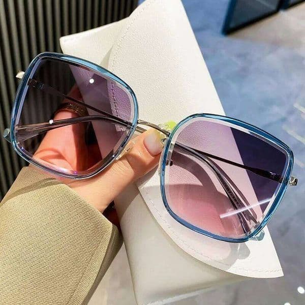 Fashion Square Sunglasses Women New Retro Decoration Men Leopard Blue Sun Glasses Gradient Shades UV400 Eyewear 26Y0327