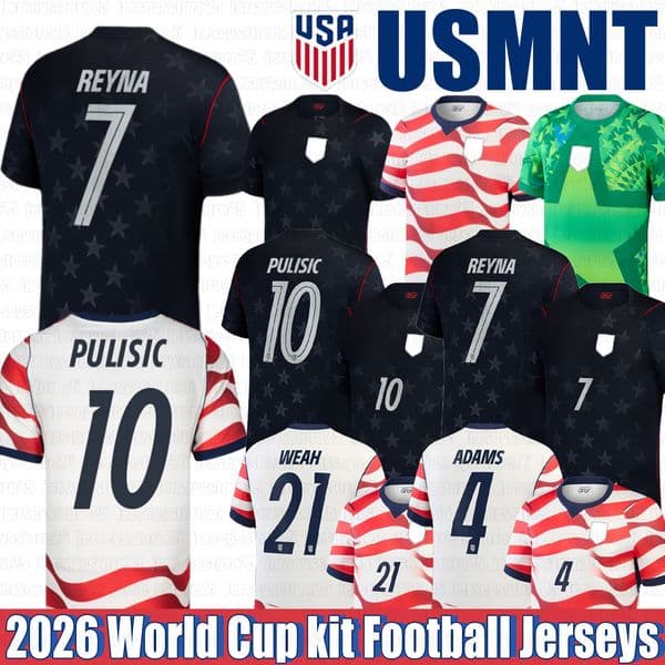 USAS 2026 USMNT football Jersey shirt World Cup Kit Christian Pulisic Folarin Balogun Giovanni Reyna Landon Donovan Mia Hamm Ricardo Pepi Tyler Adams Soccer Jerseys