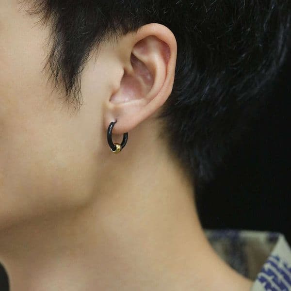 Jewelry Fashion Simple Versatile Earrings 925 Sterling Silver 18K Gold Retro Personality Small Circle Unisex Titanium Steel Ear Jewelry