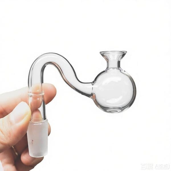 Wholesale Funnel design 14mm Male Clear Bent Curve Glass Oil Burner bowl Curved Big Head smoking oil banger Bowl for water bong