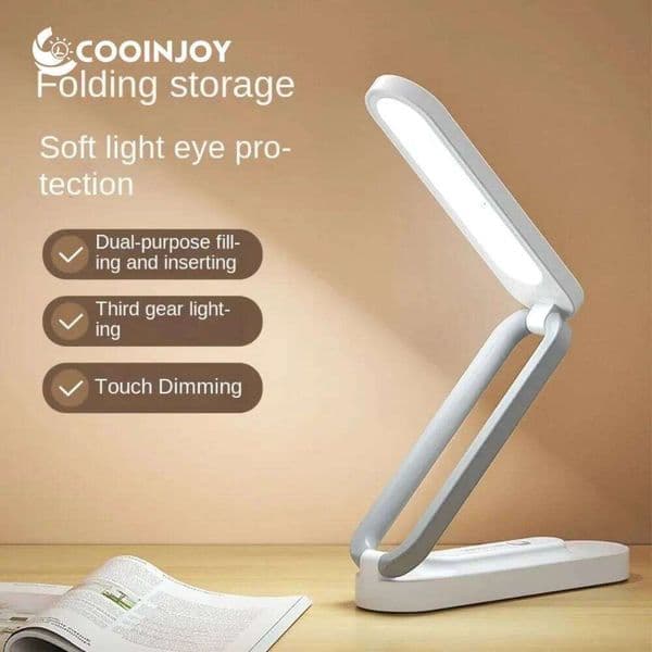 COOINJOY Eye Protection Student Reading Lamp Charging Plug in Touch Switch LED Creative Folding Desk Bedroom Bedside 26L0327