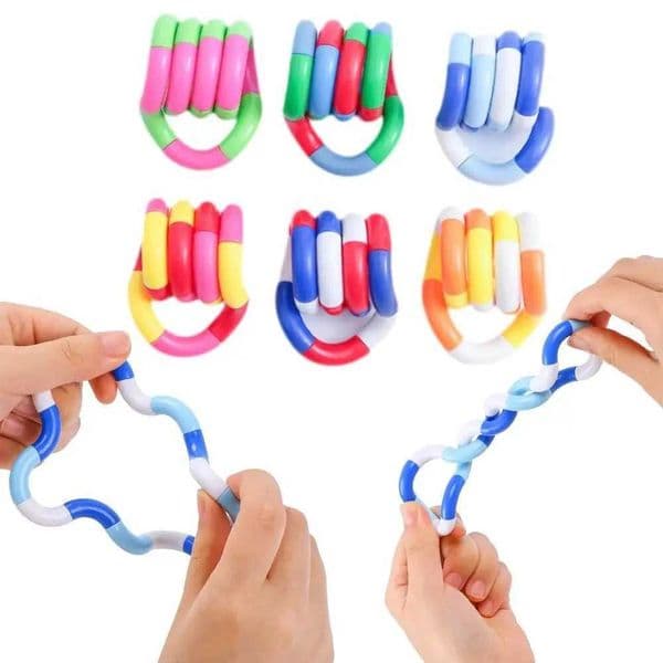 6/12pcs Rainbow Loop Rope Twisted Fidget Toy Sensory Autism Treatment Jouet Children Adult ADHD Toys Anti stress Q260326